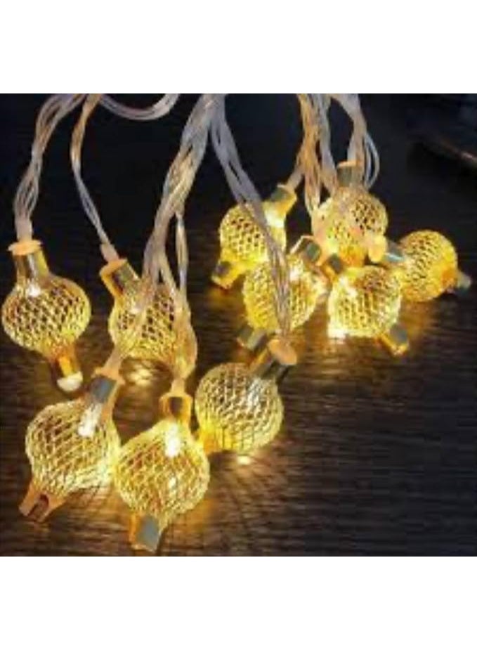 LED decorative lights with copper ball design, approx. 3.5 m length, 8 bulbs (H). - Image 2